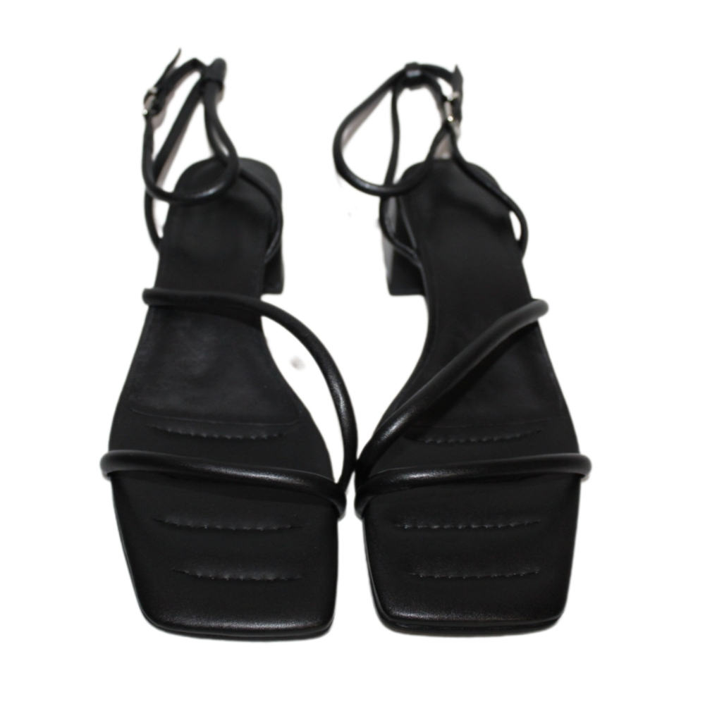 Elegant Black Strappy Heeled Sandals - Picture 12 of 16